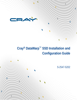 Cray DataWarp SSD Installation and Configuration Guide