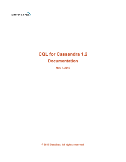 About CQL for Cassandra 1.2 - Documentation