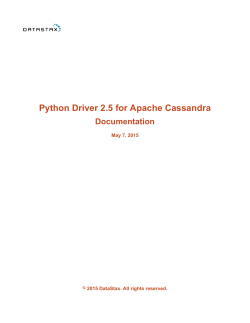 Python Driver 2.5 for Apache Cassandra - Documentation
