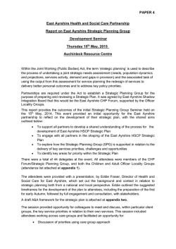 PAPER 4 East Ayrshire Health and Social Care Partnership Report