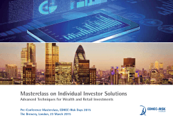 Masterclass on Individual Investor Solutions - EDHEC-Risk