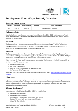 Employment Fund Wage Subsidy Guideline