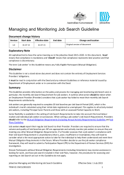 Managing and Monitoring Job Search Guideline