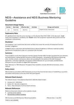 NEISâAssistance and NEIS Business Mentoring Guideline