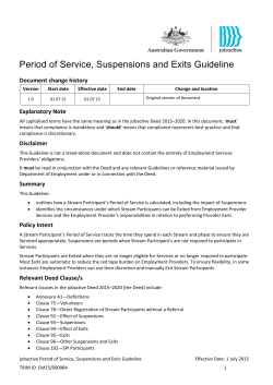 Period of Service, Suspensions and Exits Guideline