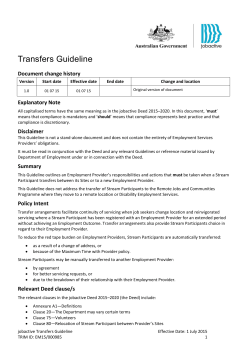 Transfers Guideline - Department of Employment