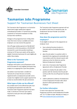 PDF file of Tasmanian Jobs Programme Support for