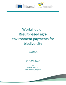 Workshop on Result-based agri- environment payments for