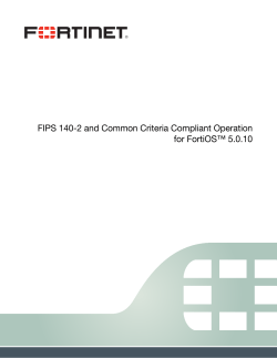 FIPS 140-2 and Common Criteria Compliant Operation for