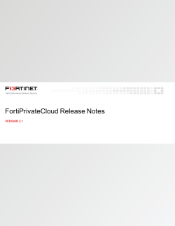 FortiPrivateCloud v2.1 Release Notes