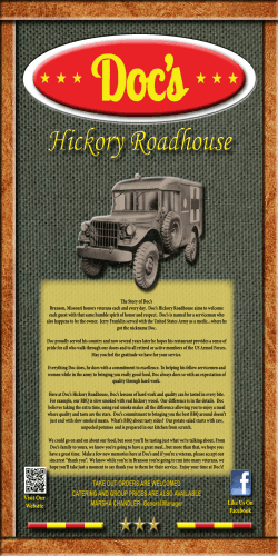 the PDF file - Doc`s Hickory Roadhouse