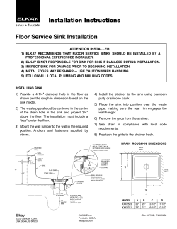 Floor Service Sink Installation Installation Instructions