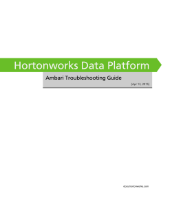 Hortonworks Data Platform - Ambari Troubleshooting Guide