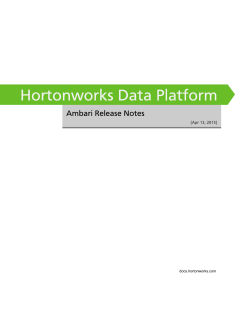 Ambari Release Notes - Hortonworks Manuals