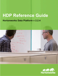 HDP Reference Guide - Hortonworks Manuals