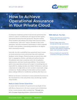 How to Achieve Operational Assurance in Your Private