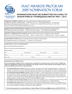 IAAO AwardS program 2015 Nomination Form