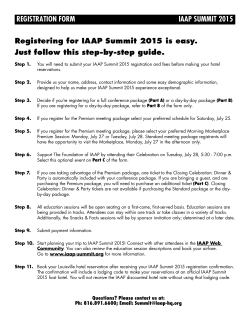 REGISTRATION FORM IAAP SUMMIT 2015 Registering for IAAP