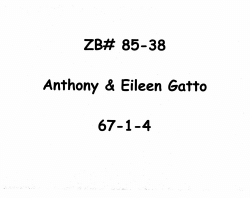 ZB# 85-38 Anthony Eileen Gatto 67-1-4