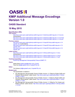 KMIP Additional Message Encodings Version 1.0 OASIS Standard