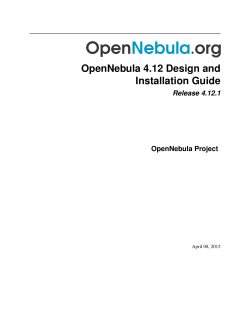 OpenNebula 4.12 Design and Installation Guide