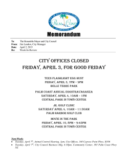 March 30 - City of Palm Coast