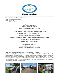 Memorandum - City of Palm Coast