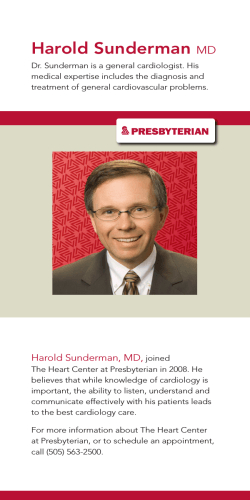 Harold Sunderman MD - Presbyterian Healthcare Services