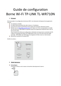 Guide de configuration Borne Wi-Fi TP-LINK TL