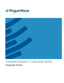STINGRAY STUDIO 11.3 RELEASE NOTES