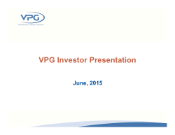 VPG Investor Presentation
