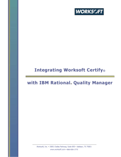 Integrating Worksoft Certify with IBM Rational Quality Manager