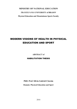 modern visions of health in physical education and sport