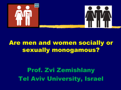 Are men and women socially or sexually monogamous? Prof. Zvi