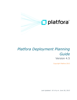 Platfora Deployment Planning Guide