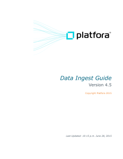 Data Ingest Guide - Documentation