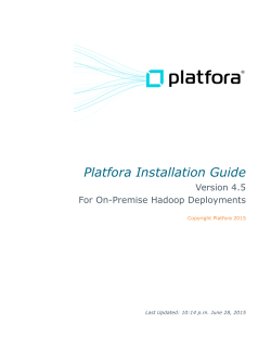 Platfora Installation Guide