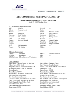 arc committee meeting follow-up - the Atlanta Regional Commission