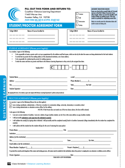 student/proctor agreement form