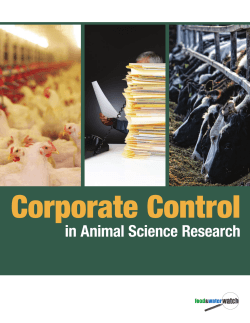 Corporate Control in Animal Science Research