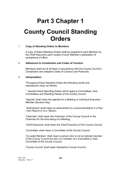 Part 3 Chapter 1 County Council Standing Orders