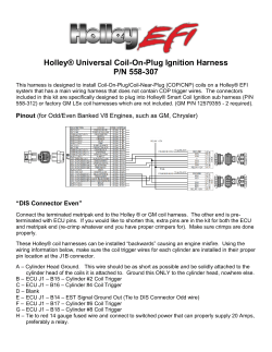 HolleyÂ® Universal Coil-On-Plug Ignition Harness P/N 558-307