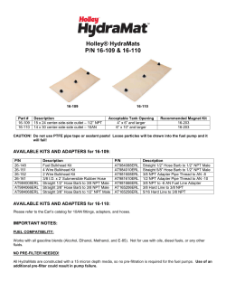 Installation Instructions - Holley Performance Products