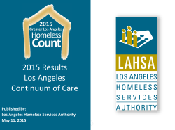 2015 Greater Los Angeles Homeless Count
