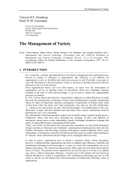 The managament of variety