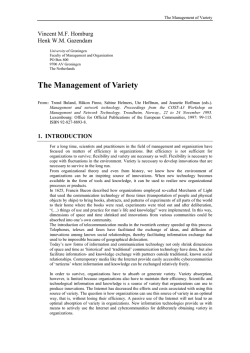The managament of variety