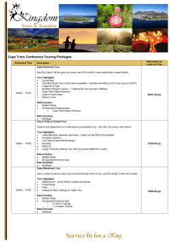 Cape Town Conference Touring Packages: