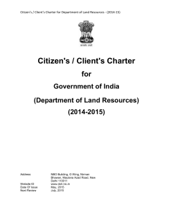 Citizen`s / Client`s Charter - Department of Land Resources