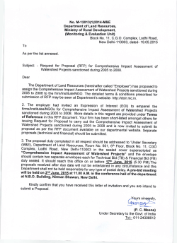 proposal as per the RFP document avairable on our departmentar