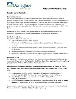Greater Value Portfolio application instructions 2015